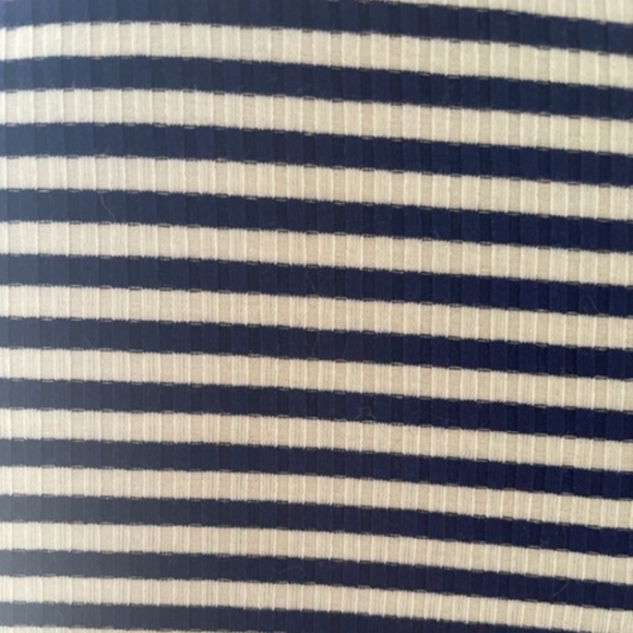 Active USA | Blue & White Striped Bodycon Tie-Front Top – Size S - Picture 5 of 7